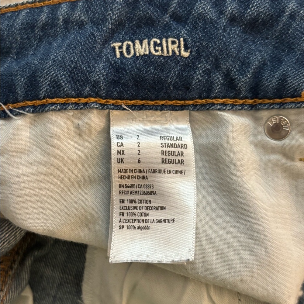 American Eagle Outfitters Tomgirl Size 2 Button-Fly Distressed Jeans - Picture 5 of 5